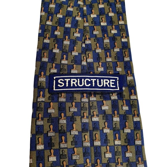 Structure Mens Necktie Tie Designer Accessory Work Office Dad Gift - Picture 4 of 5